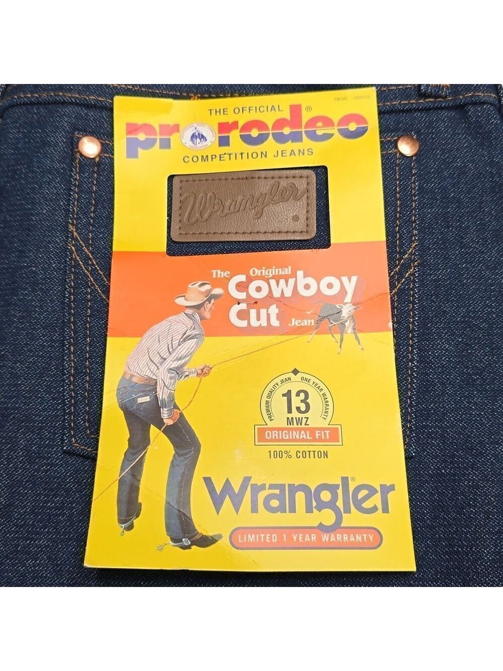 608 NWT Wrangler Cowboy Cut Original Fit Jean Size 32×30 - Picture 6 of 8